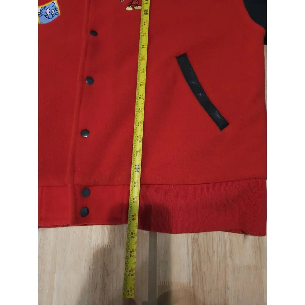Vintage 90s Disney Aladdin Bomber Mens Medium Jacket Red Combed Cotton Genie
